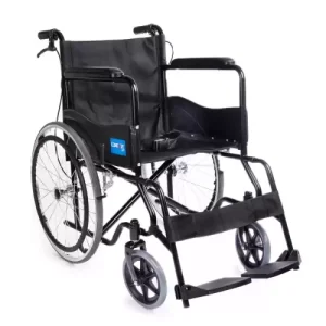 TEKERLEKLİ SANDALYE (REFAKATÇI FRENLİ) COMFORT PLUS KY809BJ SİYAH KUMAŞ