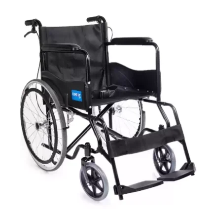 TEKERLEKLİ SANDALYE (REFAKATÇI FRENLİ) COMFORT PLUS KY809BJ SİYAH KUMAŞ