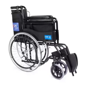 TEKERLEKLİ SANDALYE (REFAKATÇI FRENLİ) COMFORT PLUS KY809BJ SİYAH KUMAŞ