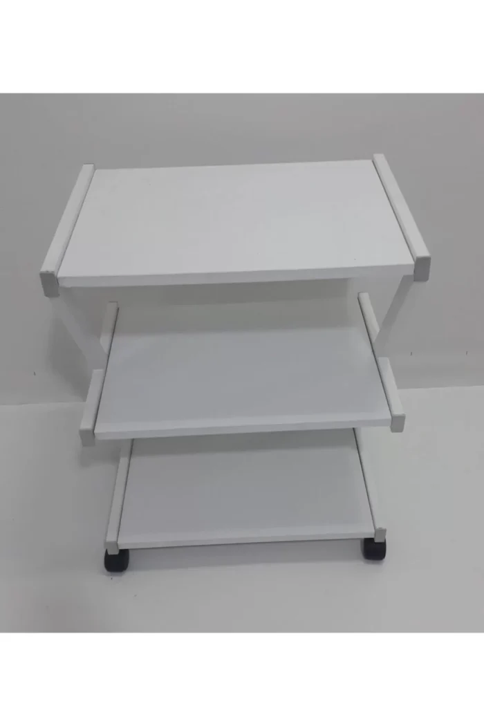 Pansuman Ve Cihaz Taşıma Arabası Z Tipi 3 Raflı Beyaz