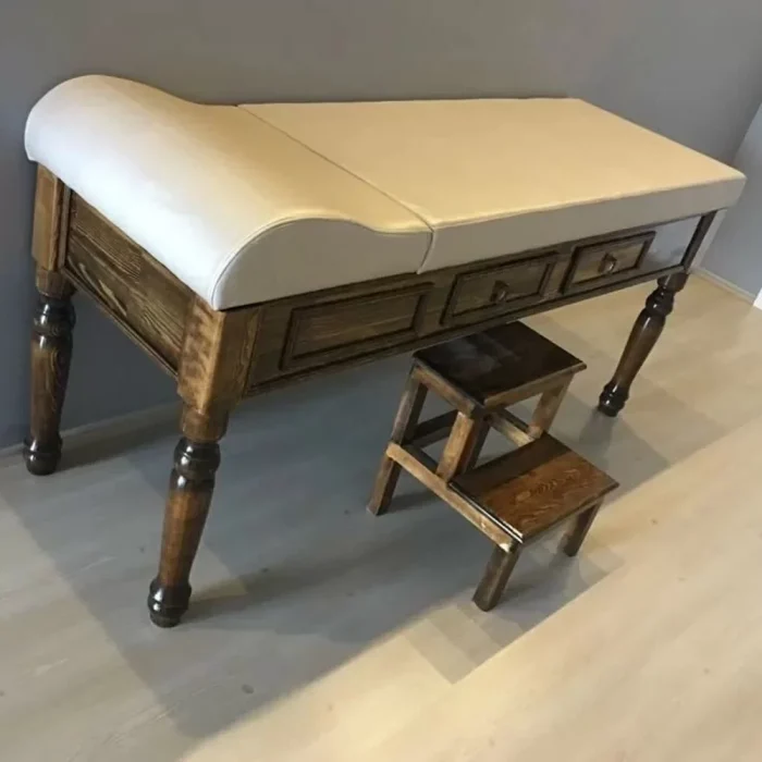 Ahşap Çekmeceli ve Eskobalı Muayene Masası Eskitme